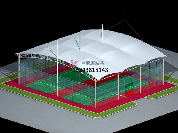 江蘇網(wǎng)球場膜結(jié)構(gòu)頂蓋/籃球場屋頂/門球場雨棚安裝